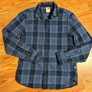The North Face Blue Plaid Cotton button down Shirt size S